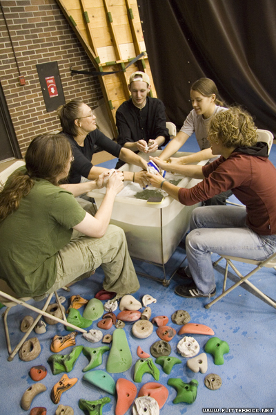 GORP's annual hold-scrubbing party at the climbing wall