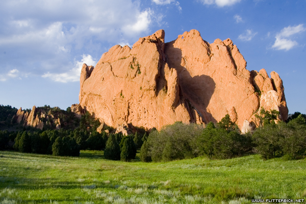 Evening twilight on the largest of the sandstone fins in Garden of the Gods park