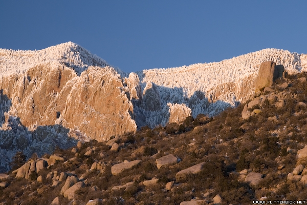 Sunset on Sandia's Domingo Baca canyon