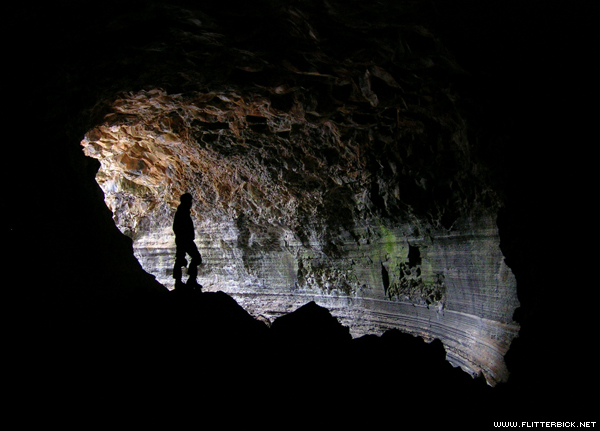 Avi Conant inside Big Skylight cave