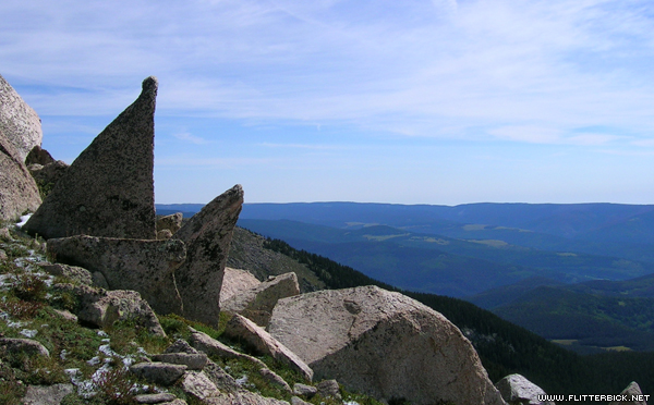 Oddly shaped rocks on the slopes of Santa Fe Baldy